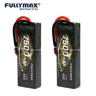 μπαταρίες 45C 7500mAh 7.4V 2S Lipo για τις πρότυπες πρότυπες βάρκες Rc αεροσκαφών