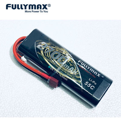 Πρότυπη μπαταρία Fullymax Lipo μπαταριών αεροπλάνων μπαταριών 7.4v Lipo 2s 2700mah 55C 2s Rc