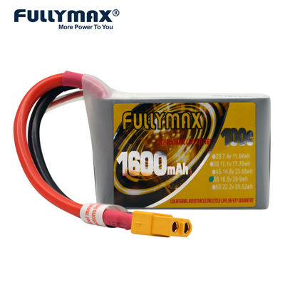 μπαταρία Lipo Fullymax αγώνα Fpv Rc μπαταριών 1600mah 18.5v 5s 100c Lipo