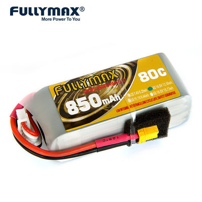 Fullymax Lipo 4s 850MAH Lipo 14.8V 80C με το πρότυπο πακέτο μπαταριών Quadcopter FPV RC συνδετήρων του Dean Style T