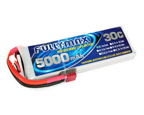 Μπαταρία Fullymax 7.4V 5000mAh 2S 30C Lipo με το DEANS/T-βούλωμα για τα νιτρο ελικόπτερα Rc αυτοκινήτων RC