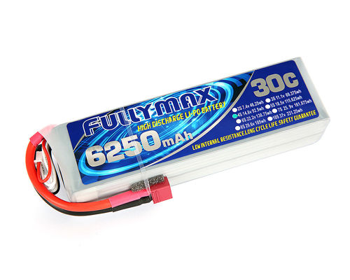 Μπαταρία λι-Po 30C 6250mAh 4S 14.8V FULLYMAX με το συνδετήρα κοσμητόρων για τη βάρκα αεροσκαφών φορτηγών αυτοκινήτων RC