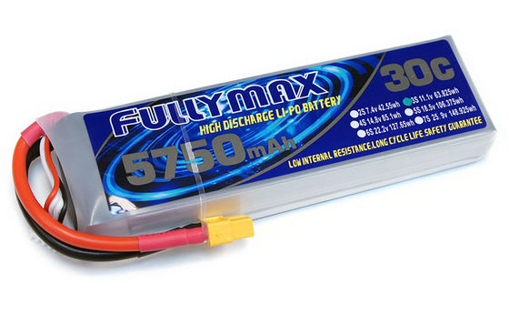 Πακέτο 30C 5750mAh 3S 11.1V μπαταριών FULLYMAX LiPo με το συνδετήρα XT60 για τα ελικόπτερα αεροσκαφών RC αυτοκινήτων RC RC