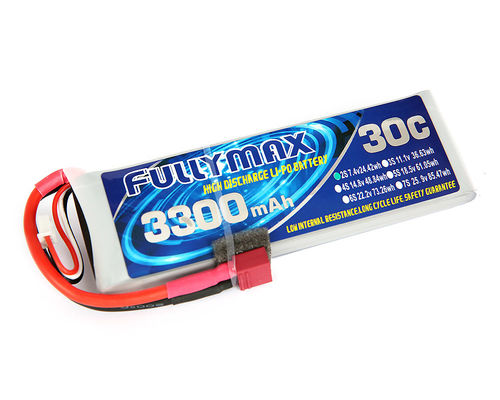 Πακέτο 30C 3300mAh 2S 7.4V μπαταριών FULLYMAX LiPo με το βούλωμα Τ για το αεροπλάνο Heli φορτηγών βαρκών αυτοκινήτων RC