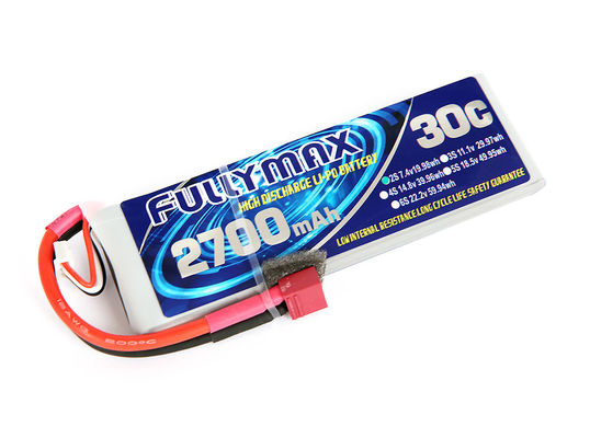 Πακέτο 30C 2700mAh 2S 7.4V μπαταριών FULLYMAX LiPo με το βούλωμα Τ για το αεροπλάνο Heli φορτηγών βαρκών αυτοκινήτων RC