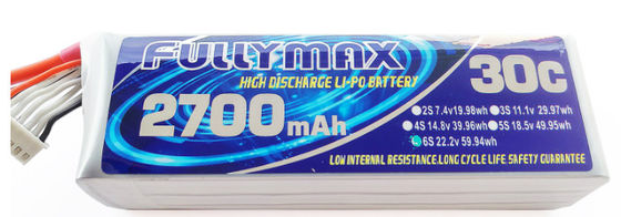 Πακέτο 30C 2700mAh 6S 22.2V λι-po μπαταριών FFULLYMAX LiPo για τα αεροσκάφη αεροπλάνων RC Heli RC RC