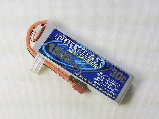 μπαταρία LiPo βουλωμάτων 30C 1800mAh 3S 11.1V Τ για το εσωτερικό αργό αεροπλάνο ιπτάμενων RC Aerobatic