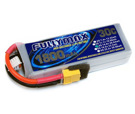 Πακέτο 30C 1800mAh 4S 14.8V μπαταριών FULLYMAX LiPo με το βούλωμα XT60 για τα αεροσκάφη RC Heli αυτοκινήτων RC RC