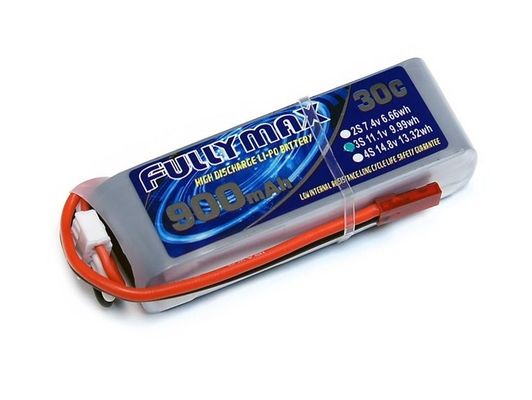 βούλωμα μπαταριών JST αεροπλάνων 11.1V 3S 900mAh 30C LiPO RC για το ελικόπτερο που συναγωνίζεται τον κηφήνα FPV